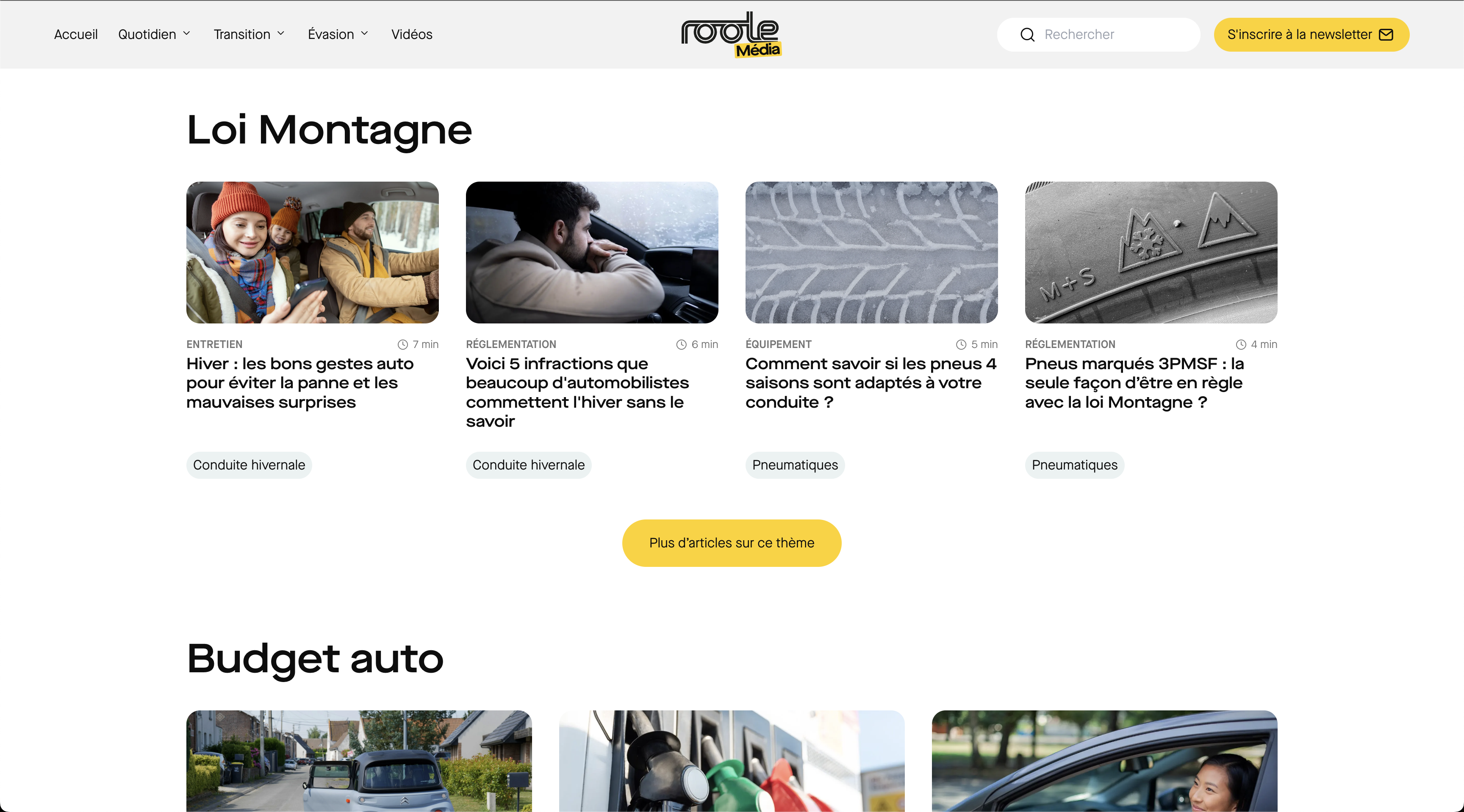 Page d'accueil du site Roole Média