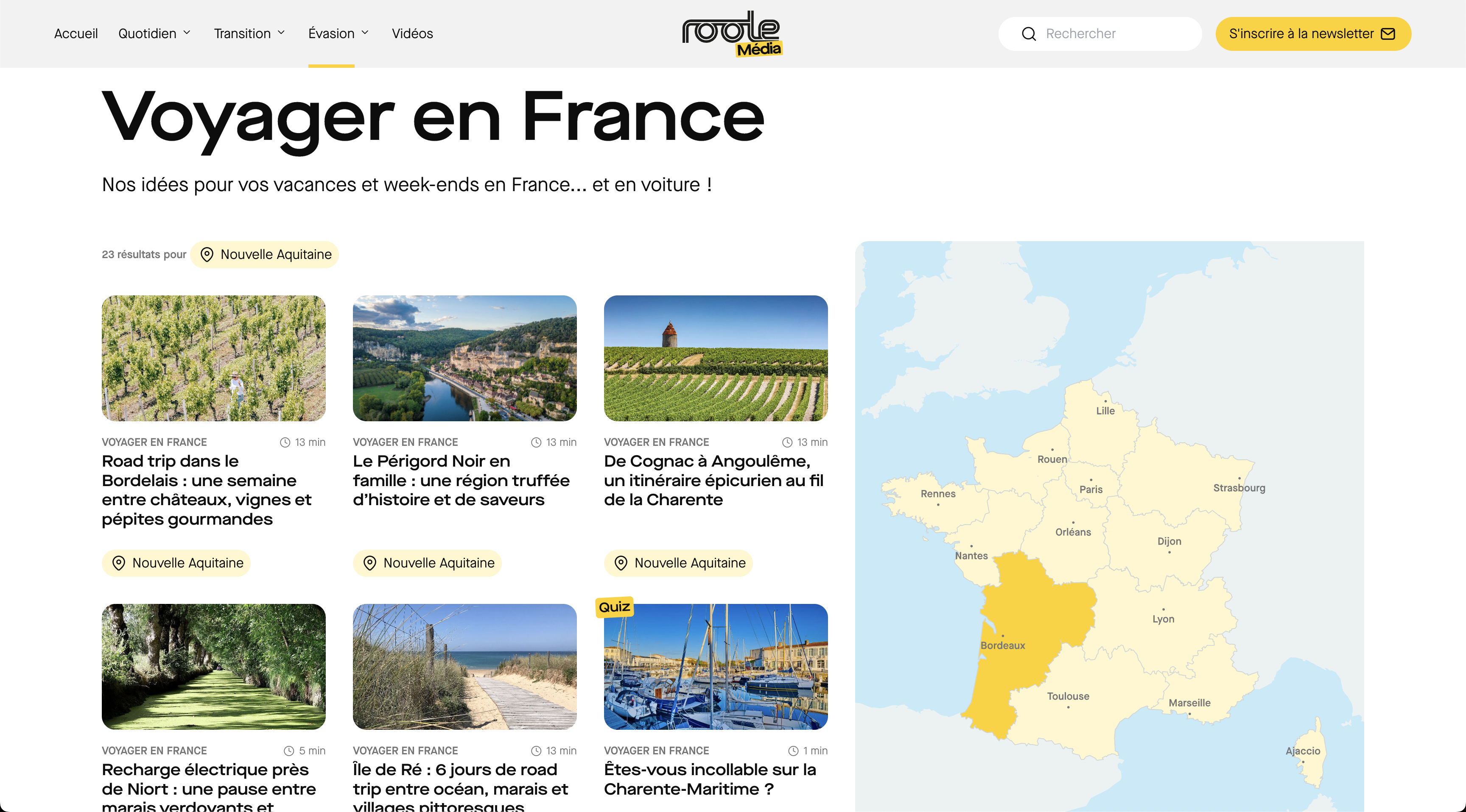 Page roadtrip du site Roole Média